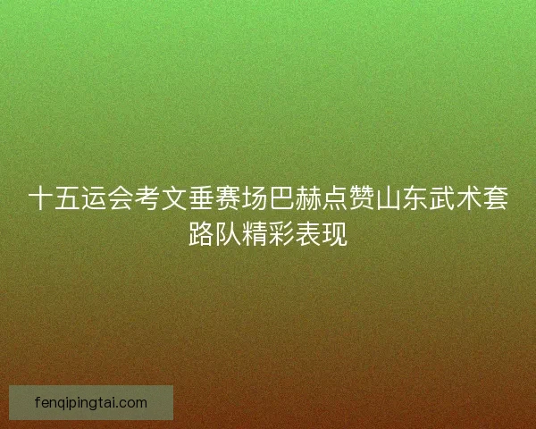十五运会考文垂赛场巴赫点赞山东武术套路队精彩表现